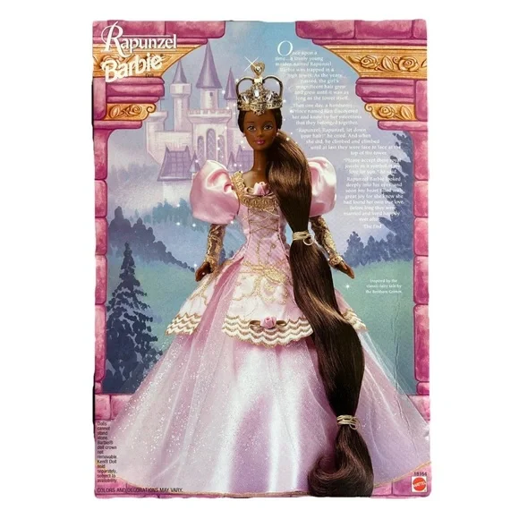 Mattel 1997 Rapunzel Barbie #18164 NRFB Long Hair Crown - Picture 12 of 12